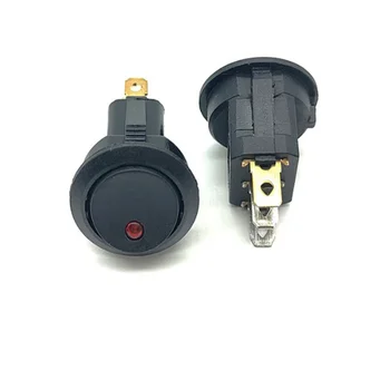 10шт 23 мм 12 В Червено led кръгла кулисный ключ, led spot лампа, 3 контакт, ВКЛ.-ИЗКЛ., led светлини, ключ SPST на арматурното табло на автомобила