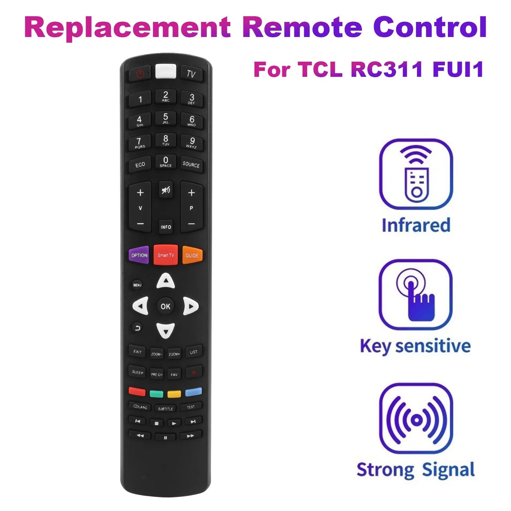 Преносимото дистанционно управление за дистанционно управление на телевизор RC311 FUI1