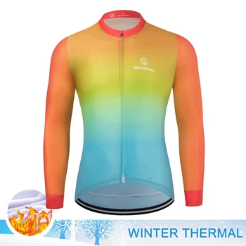 2023 Забавни зимни флисовые тениски за колоезденето с дълъг ръкав МТБ, Велосипедна облекло Ropa Ciclismo, мъжки топло яке за планински велосипед