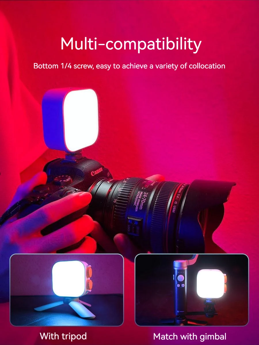 Преносима магнитна RGB-попълнете лампа Funsnap за регистриране за динамично показване на портрети Блогъри и осветление за красота гурме