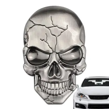3D Метален стикер череп, Кости, Стикер на колата стикер на мотоциклет, Емблема, значка, на Черепа, на Автомобилни аксесоари, Метален стикер за автомобил с черепа