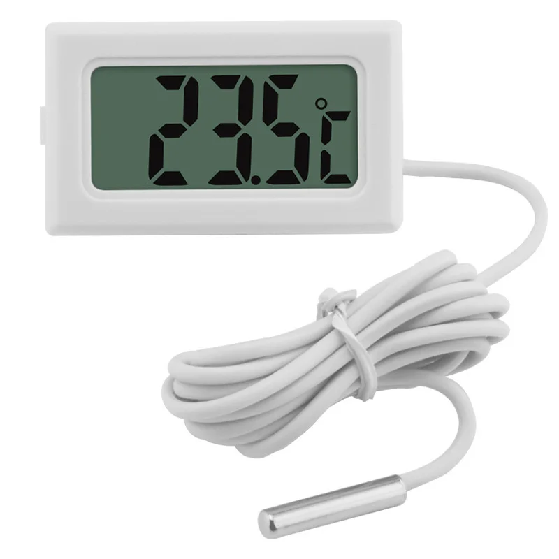 1 ~ 5ШТ Мини LCD дигитален термометър с водоустойчив сензор, удобен сензор за температурата в стаята и навън за хладилник