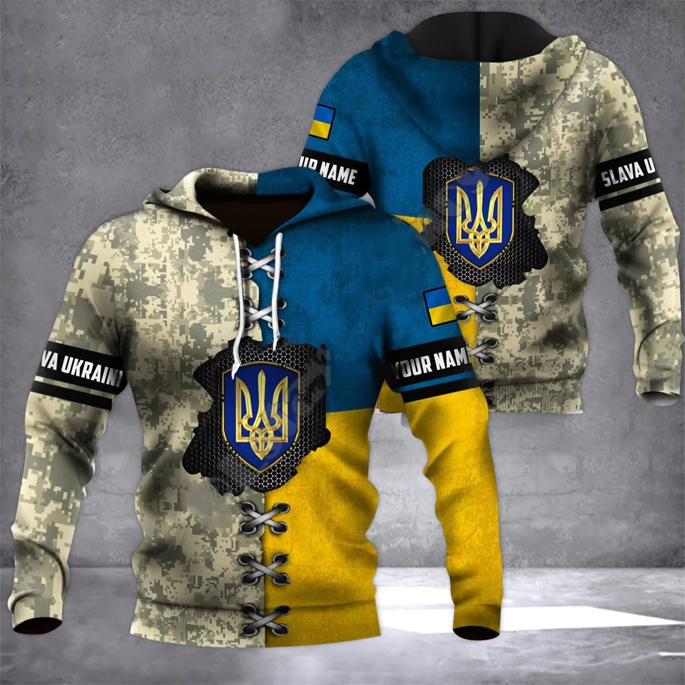 Блузи с 3D принтом, Украински Флаг, Национална Емблема, Блузи, Мъжки, Дамски, Унисекс, Камуфляжные Модни Блузи Оверсайз, Палто