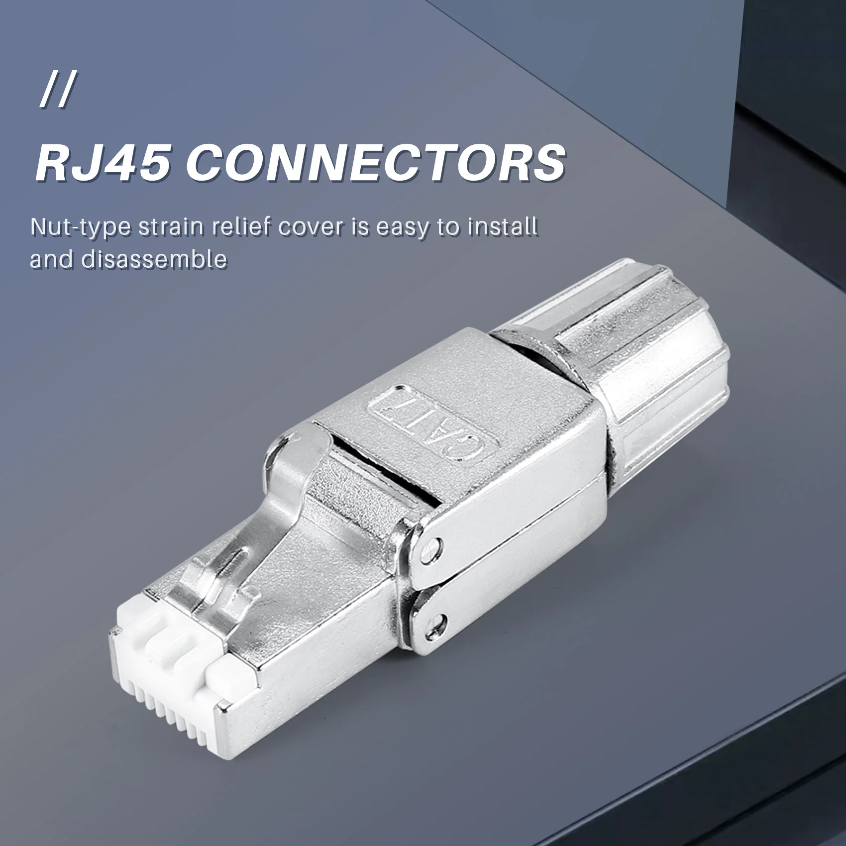 Съединители RJ-45 Cat7, за Многократна употреба екранирани конектори Ethernet, Интернет-щекер, бърз монтаж в полеви условия.
