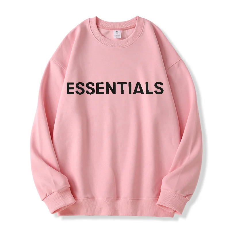 Hoody с гумени букви ESSENTIALS Y2k, Нова мъжки дрехи, Дамски Блуза, Пуловер, мъжки градинска облекло в стил Харадзюку, Розов спортен костюм
