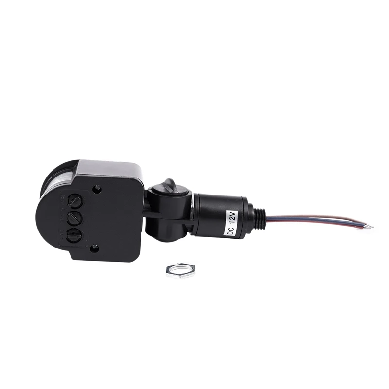 5X Автоматичен инфрачервен ключ датчик за движение PIR на открито 12 vdc за led осветление, черен
