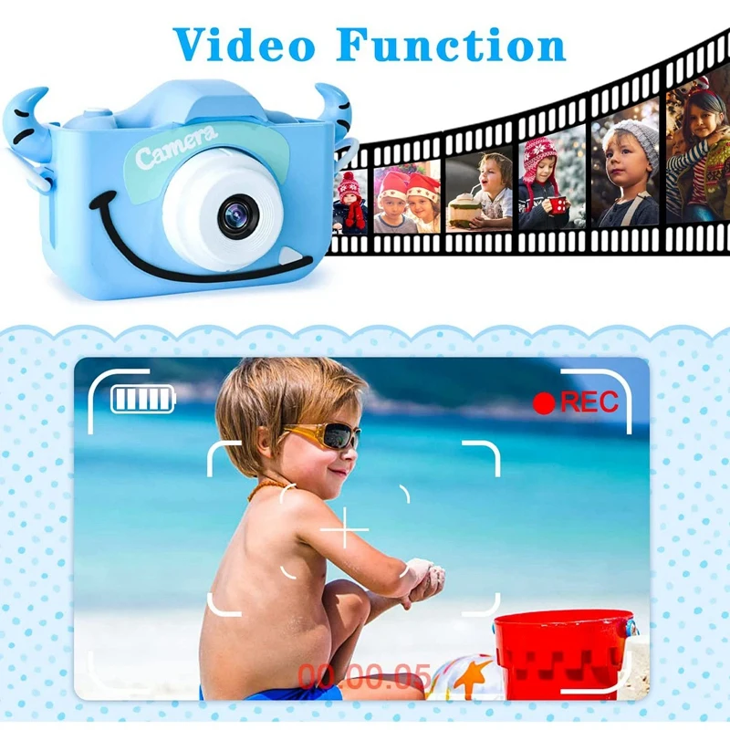Детски Играчки с камера За момчета и момичета 3-12 години, Цифрова камера HD 1080P за Деца, Място за селфи, SD карти 32 GB
