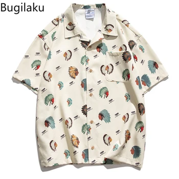 Bugilaku, американска модна марка, тънка Лятна градинска риза с къс ръкав, мъжки t-shirt, Свободна универсална тениска, за мъже