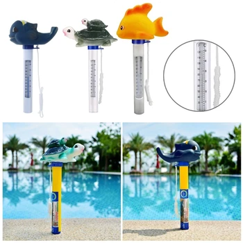 Cartoony термометър за басейн, вана, басейн за външни СПА центрове на закрито, плаващ термометър с струнными аксесоари
