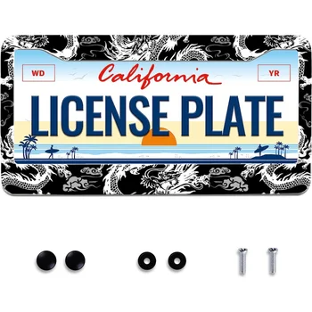Frame регистрационен номер на Дракона Красива алуминиева рамка регистрационен номер за колата Декоративни детайли от Неръждаема калъф за стандарт на САЩ