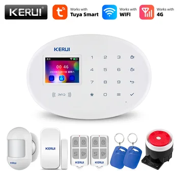 KERUI W204 Комплект аларма 4G GSM WIFI Sasha Умен дом Аларма Работа С Алекса Google Assistant Камера за Сигурност на датчика за Движение