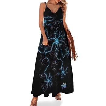 Neuron Galaxy рокля без ръкави, лятно женствена рокля 2023, вечерна рокля, секси елегантна луксозна дълга рокля, секси лятна рокля за всеки ден