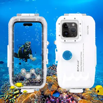 PULUZ 40 м/130 фута Калъф за подводно Плуване Водоустойчив За iPhone 14 14 Pro 13 13 Pro 12 12 Pro За Снимане на Видео Калъф За вашия Телефон