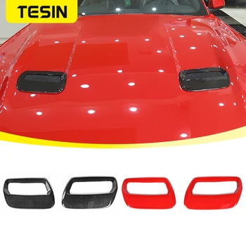 TESIN ABS въглеродни влакна Авто предния Капак, капака на Двигателя, Декоративна Капачка Въздуховод За Ford Mustang 2018 2019 2020 2021 2022 Аксесоари