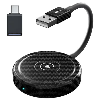 Безжичен адаптер CarPlay за iPhone на Apple, Wi-Fi, 5 Ghz, автомобилен ключ CarPlay за USB-кабелна възпроизвеждане на кола, трансформиращ кабелна, безжична