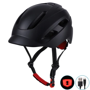 Велосипеден шлем, шапка с периферия Type-C, USB Зареждане, Сигналната лампа, Вентилация с голяма дупка, Свалящ се Моющаяся Подплата, Регулируема Носенето на