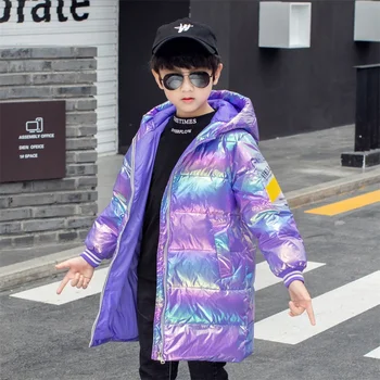 Детски памук пуховик Bright Side, корейската версия на зимни паркове за момичета, палто за деца от 3 до 12 години, однотонная горна дреха, яке
