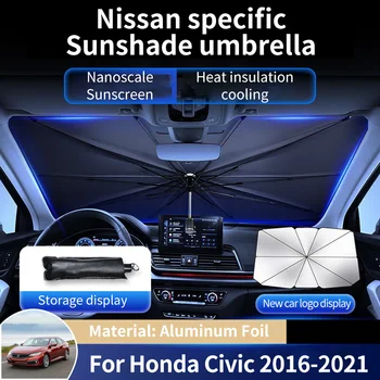 за Honda Civic Хетчбек 10th 2016 ~ 2021 Алуминиево фолио, сенника на предното стъкло, козирка, аксесоари за Чадъри