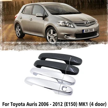за Toyota Auris Blade E150 2006 ~ 2012 Въглеродни влакна Хромирана Врата копчето на Кутията Аксесоари за Автомобили Стикери Комплект Гарнитури 2007 2008 2009