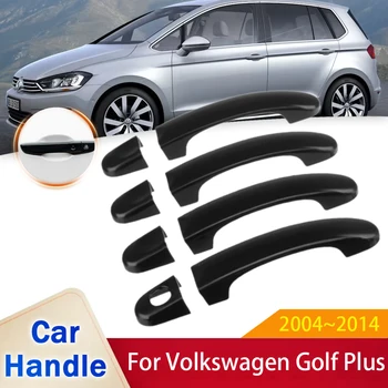 за Volkswagen VW Golf Plus MK5 MK6 CrossGolf 2004 ~ 2014 Лъскава Черна Врата копчето на Кутията Аксесоари За Полагане на Автомобила Етикети 2009 2011