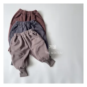Корейската детски зимни дрехи, нови детски вельветовые гамаши, спортни панталони за момичета и момчета, изолирана панталони, дълги панталони