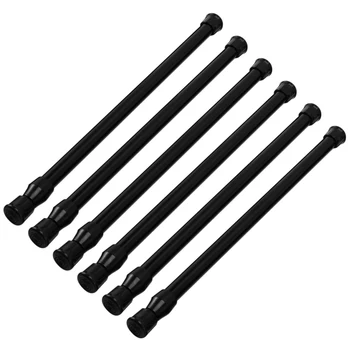 Малки slack пръти за шкафове, Решетки за шкафове на колела, хладилник, извити пръчки от 11,8 до 19,6 см, 6 опаковки (черен)