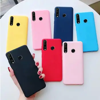 силиконов калъф за телефон ярки цветове huawei p30 lite case p40 pro p20 lite p10 p smart plus z 2018 2019 matte мека делото от TPU