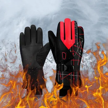 Топли ръкавици, дамски нескользящие с кадифени ръкавици райе, Мъжки зимни ръкавици за езда