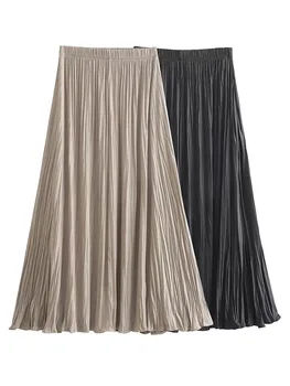 ТРАФИКА на 2023 лятна нова дамски модни дълга плиссированная пола шифоновое рокля с висока талия дълга пола с елегантна и шик